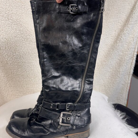 Carlos Santana Black Leather Motorcycle Boots – Size 6.5 - Picture 2 of 11